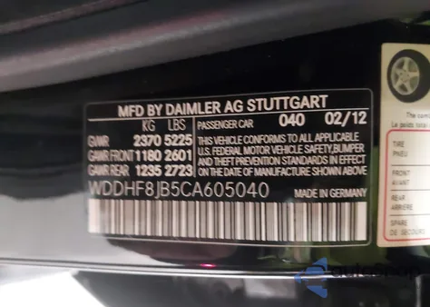 2012 Mercedes-Benz E 350 4Matic from USA, damaged, VIN WDDHF8JB5CA605040